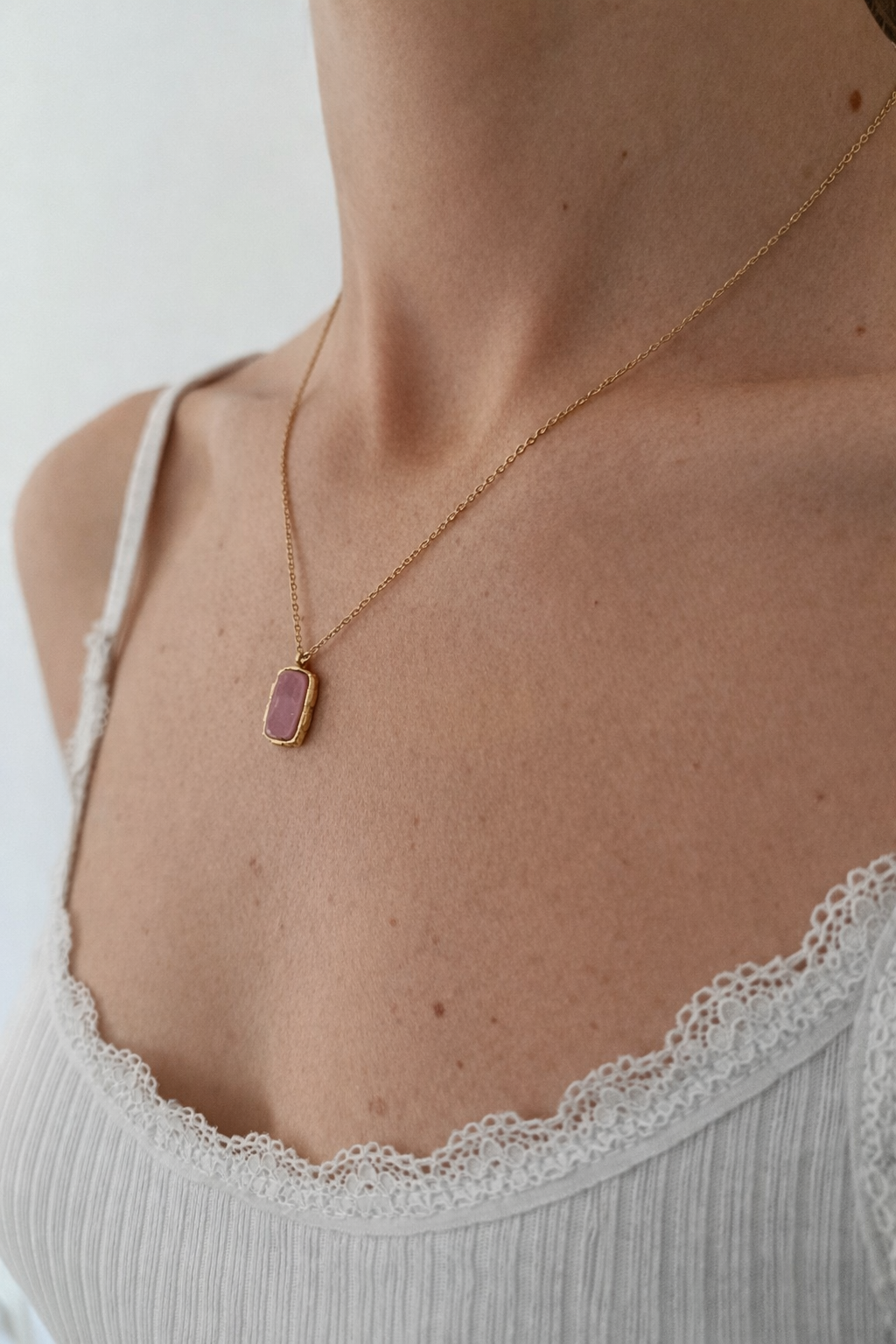 Collar Piedra Rosada